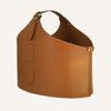 limac-design-fabia-bonded-leather-basket-brown | ikonitaly