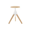 magis jerry swivel wood bar stool natural beech wood and white screw | ikonitaly