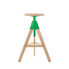 magis-tom-height-adjustable-bar-stool-beech-wood-seat-green-screw | ikonitaly