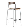 altek baba counter or bar stool - canaletto walnut wood side view | clint eastwood chair | ikonitaly