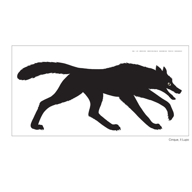 cinque, il lupo art print by enzo mari
