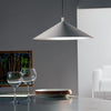 martinelli cono hanging lamp - white over dining table | ikonitaly